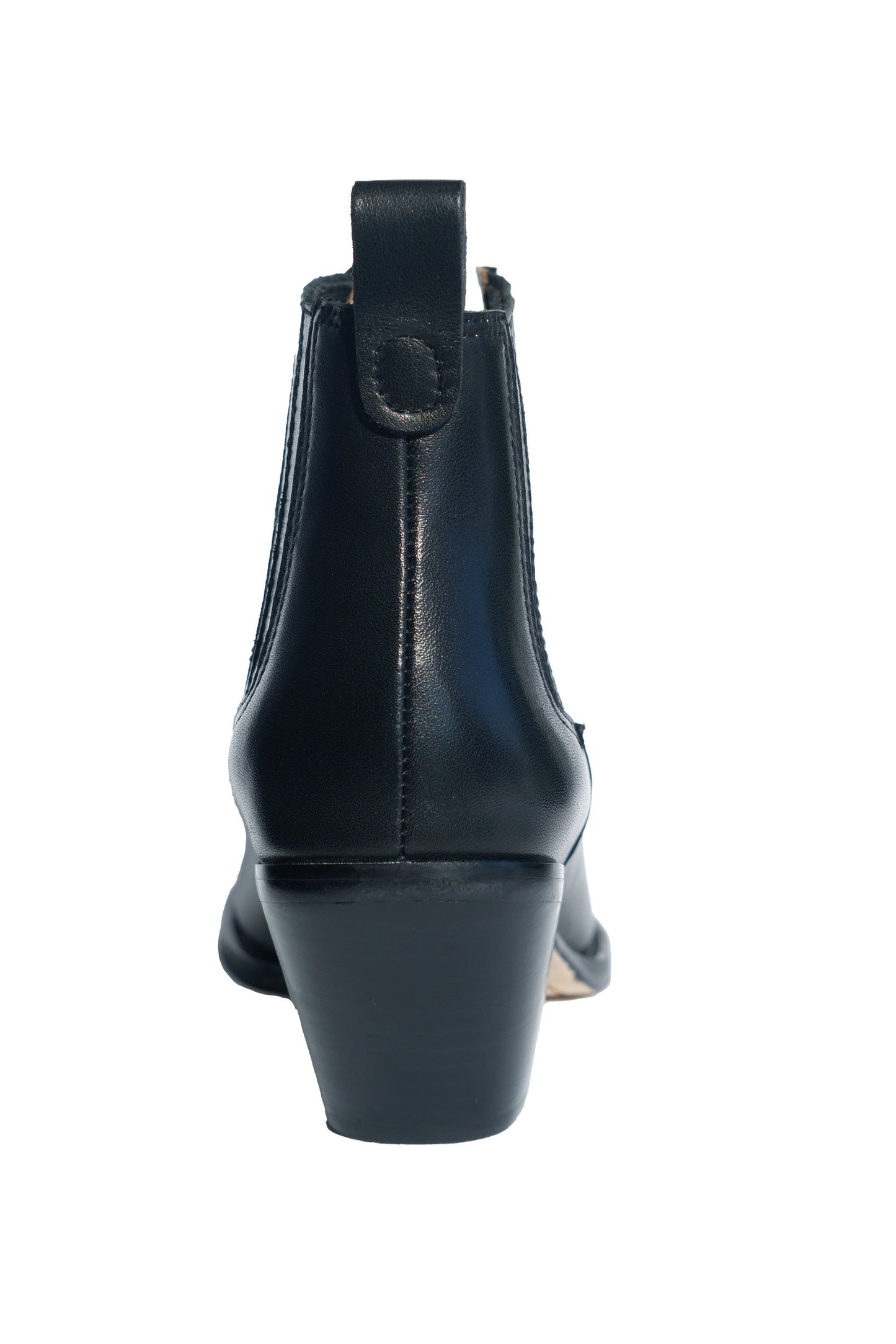 "West World Traveler" Women's Retro Western Leather Pointed Toe Front Ankle Boots in Black