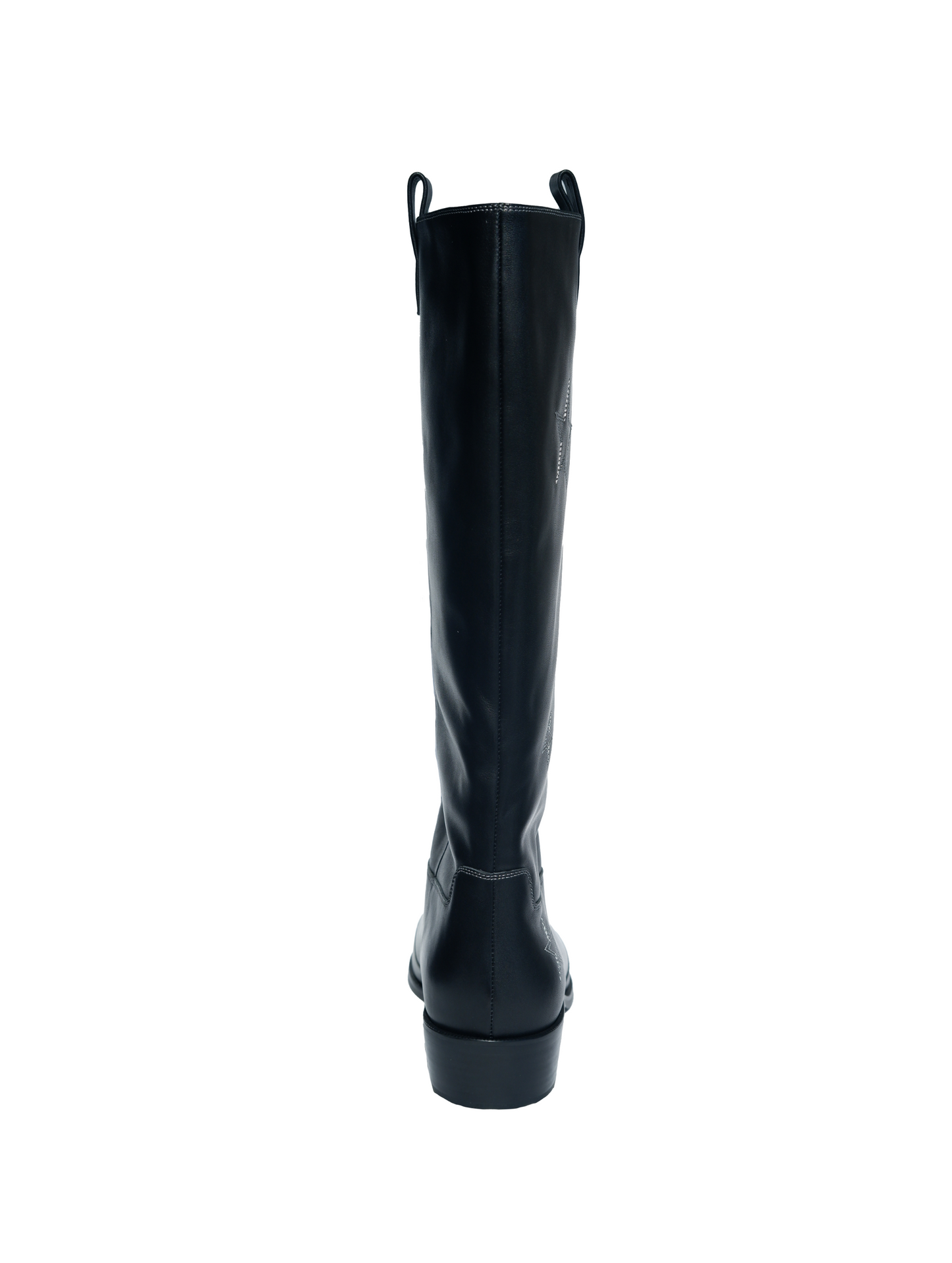 "Star & Moon" Asymmetric Leather Boots