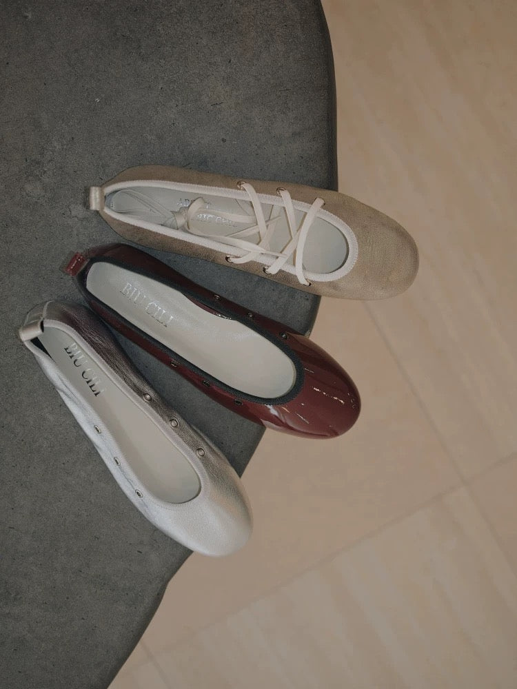 Two-Way Ballet Flats with Detachable Laces