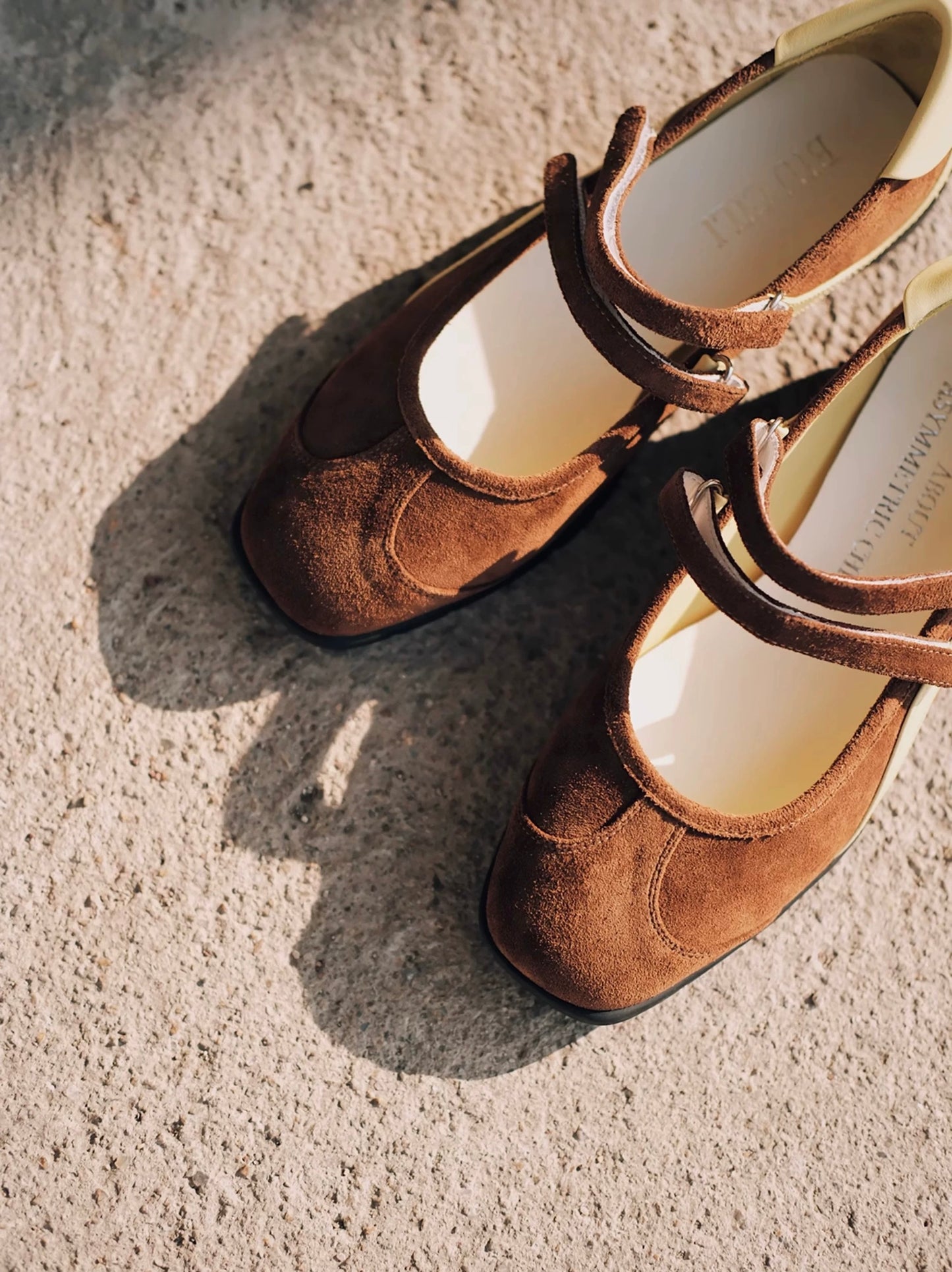 Sporty Mary Jane Retro Sneaker Flats in Suede Leather