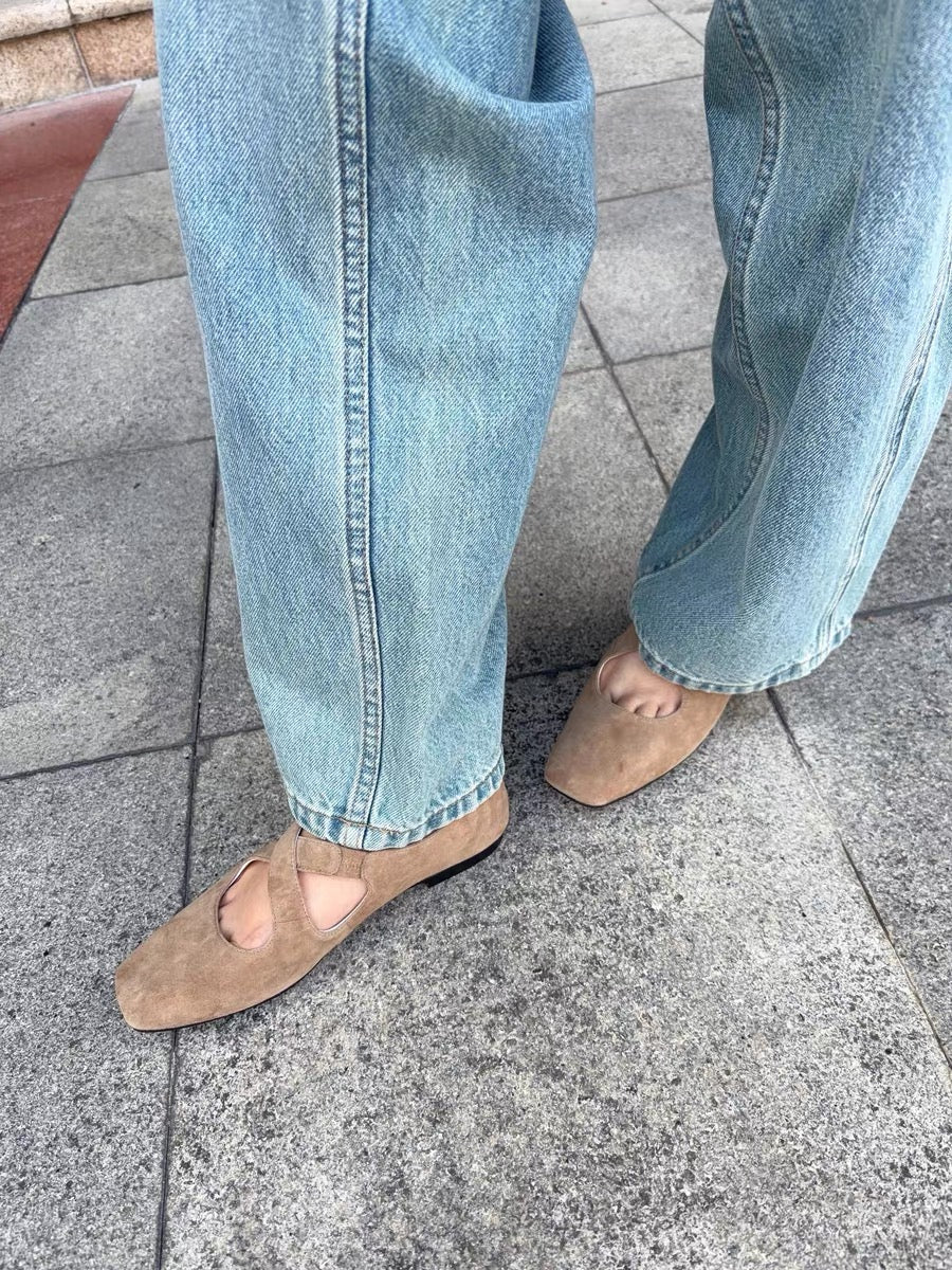 "Ease" Mary Janes Ballet Flats with Cross Straps