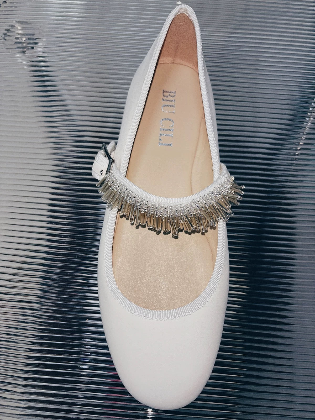 ShyShy Soft Leather Mary Jane Flats with Adjustable Strap