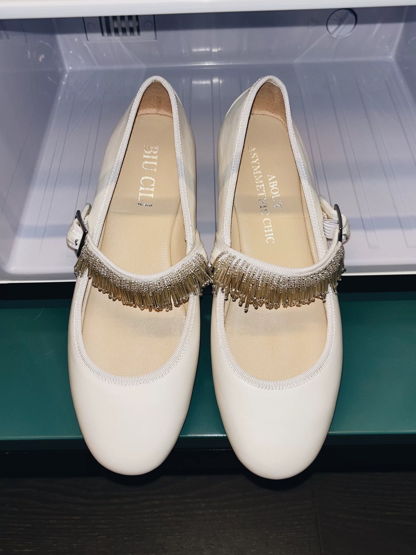 ShyShy Soft Leather Mary Jane Flats with Adjustable Strap