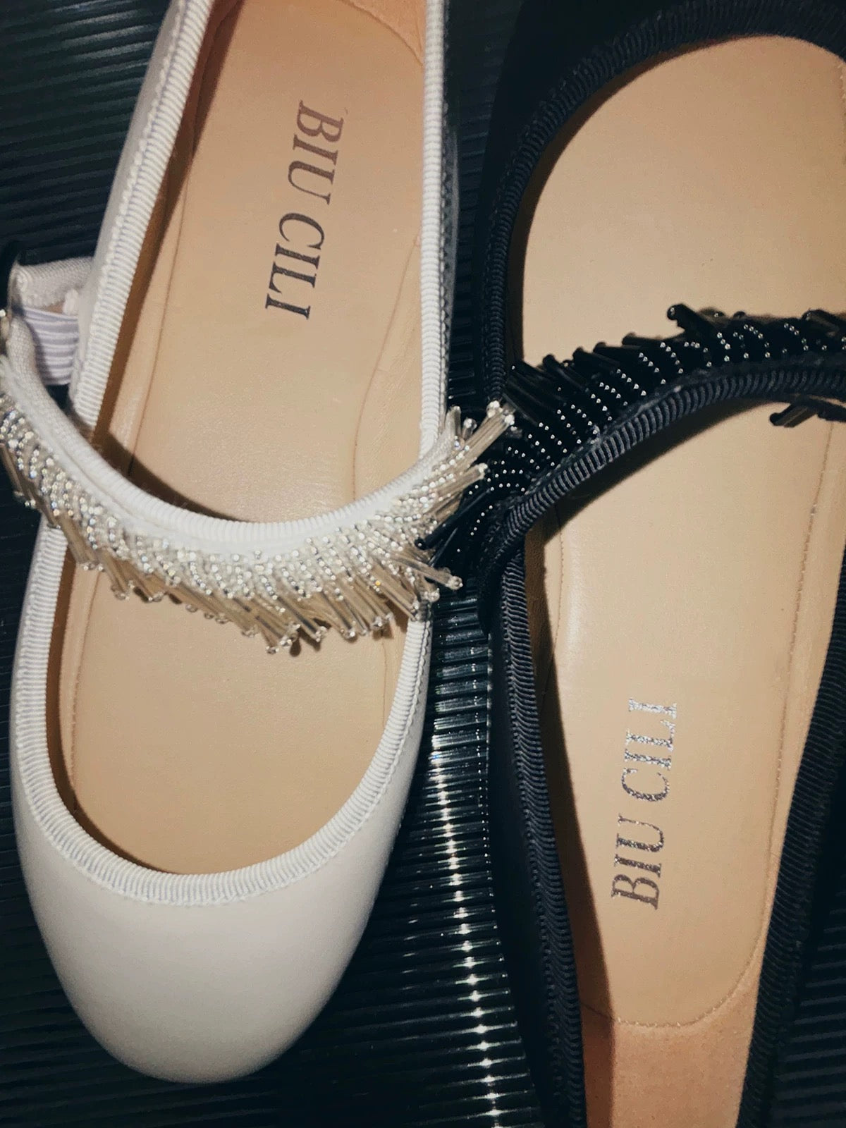 ShyShy Soft Leather Mary Jane Flats with Adjustable Strap