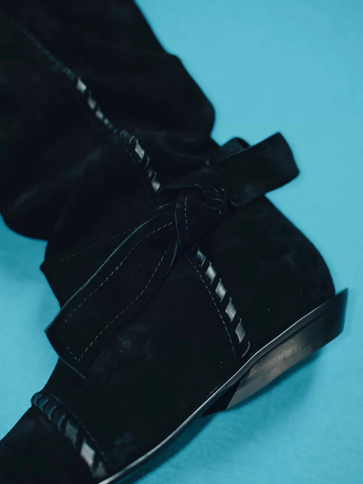 "Midnight Paris" Suede Slouch Mid-Calf Boots