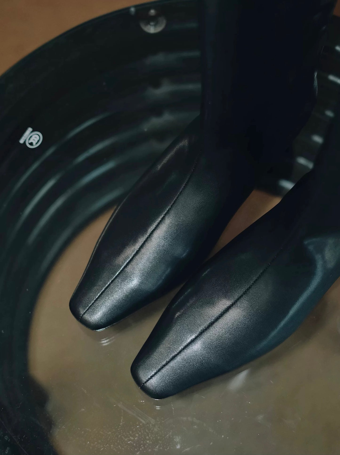 "Nightfall" Women's Minimalist Black Leather Tall Boots with Hidden Lift