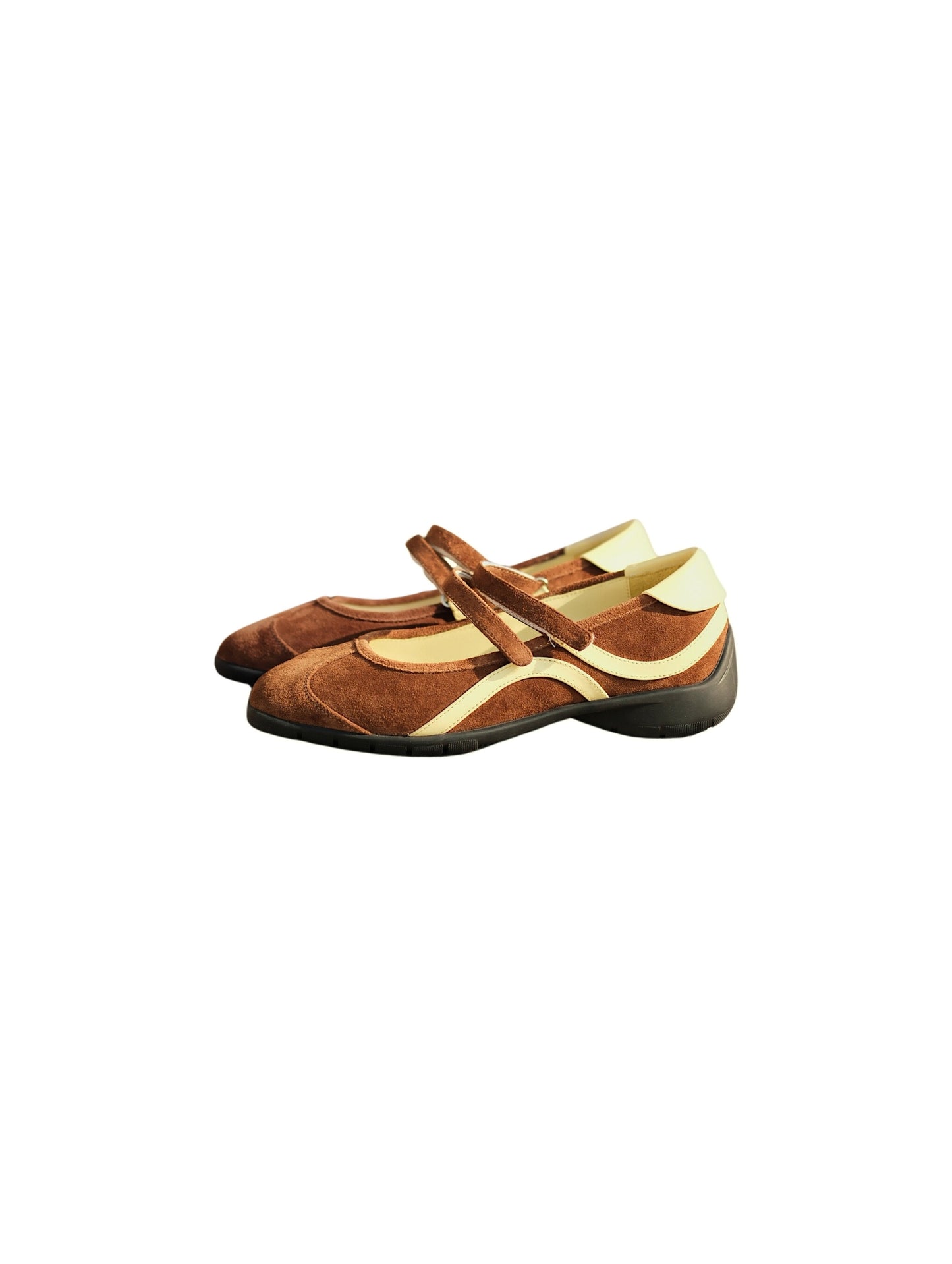 Sporty Mary Jane Retro Sneaker Flats in Suede Leather