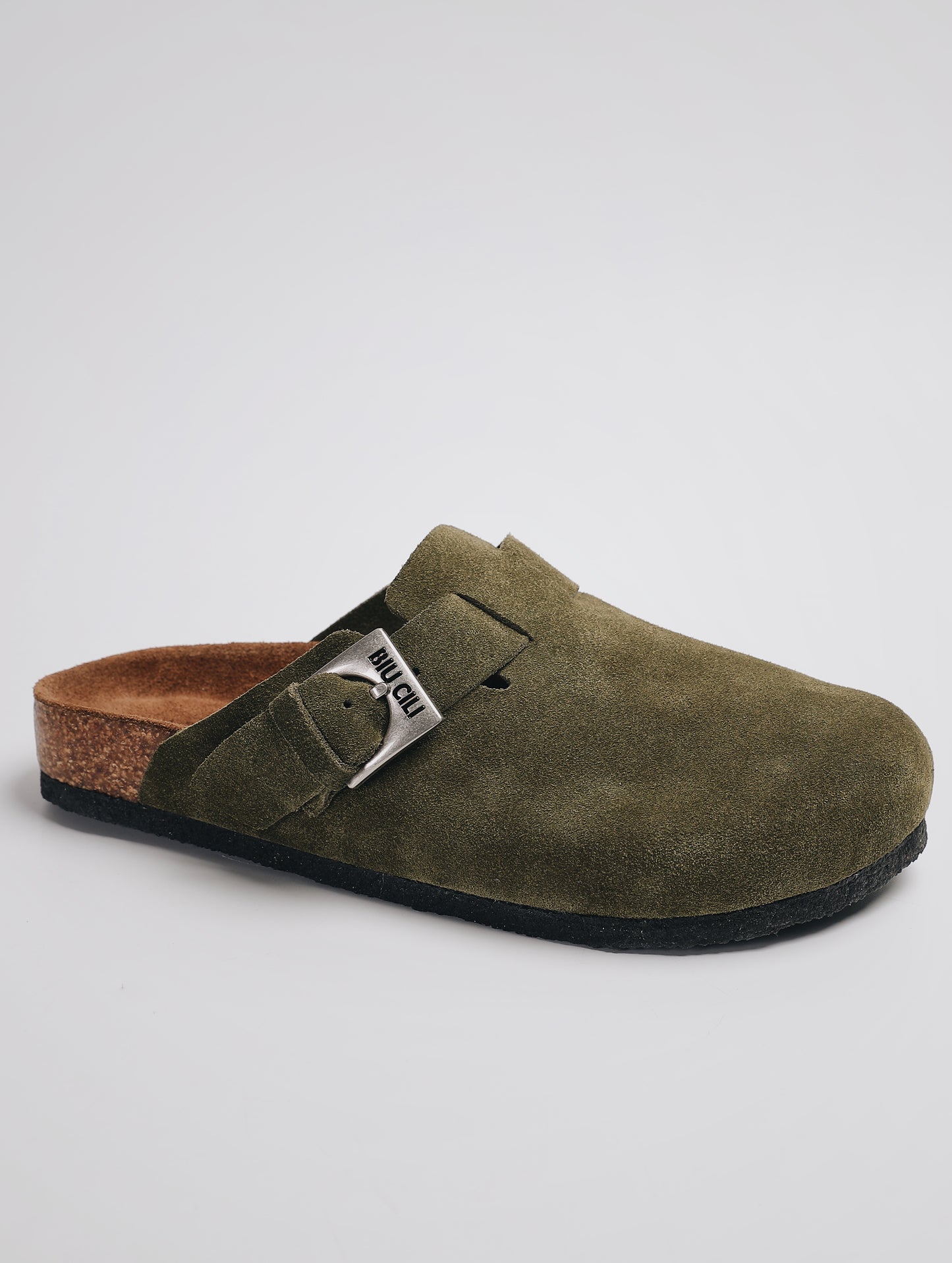 "Moss and Cloud" Soft Footbed Suede Leather Clogs Supreme Comfort Sandals