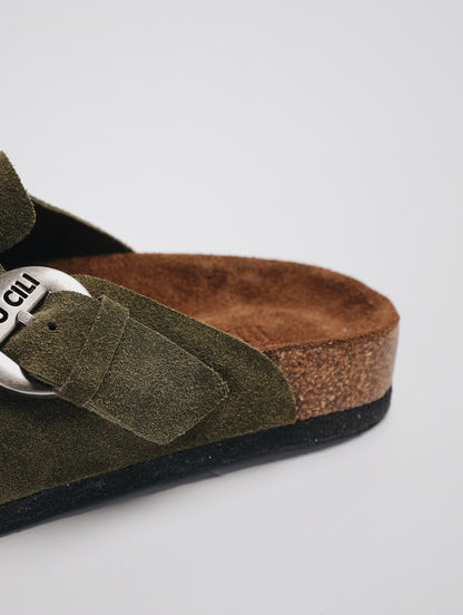 "Moss and Cloud" Soft Footbed Suede Leather Clogs Supreme Comfort Sandals