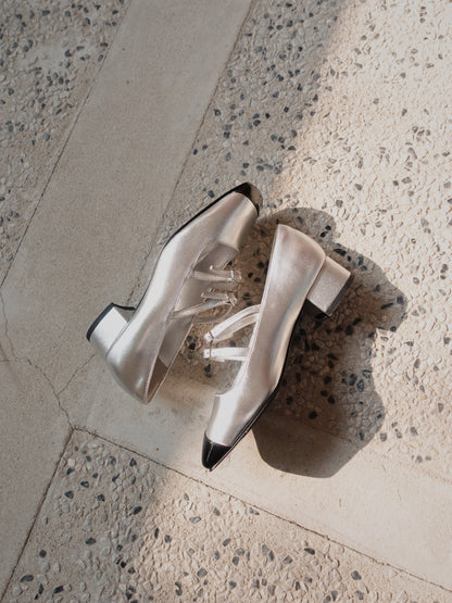 "Golden Era" Women's Asymmetric Square Toe Mary Janes