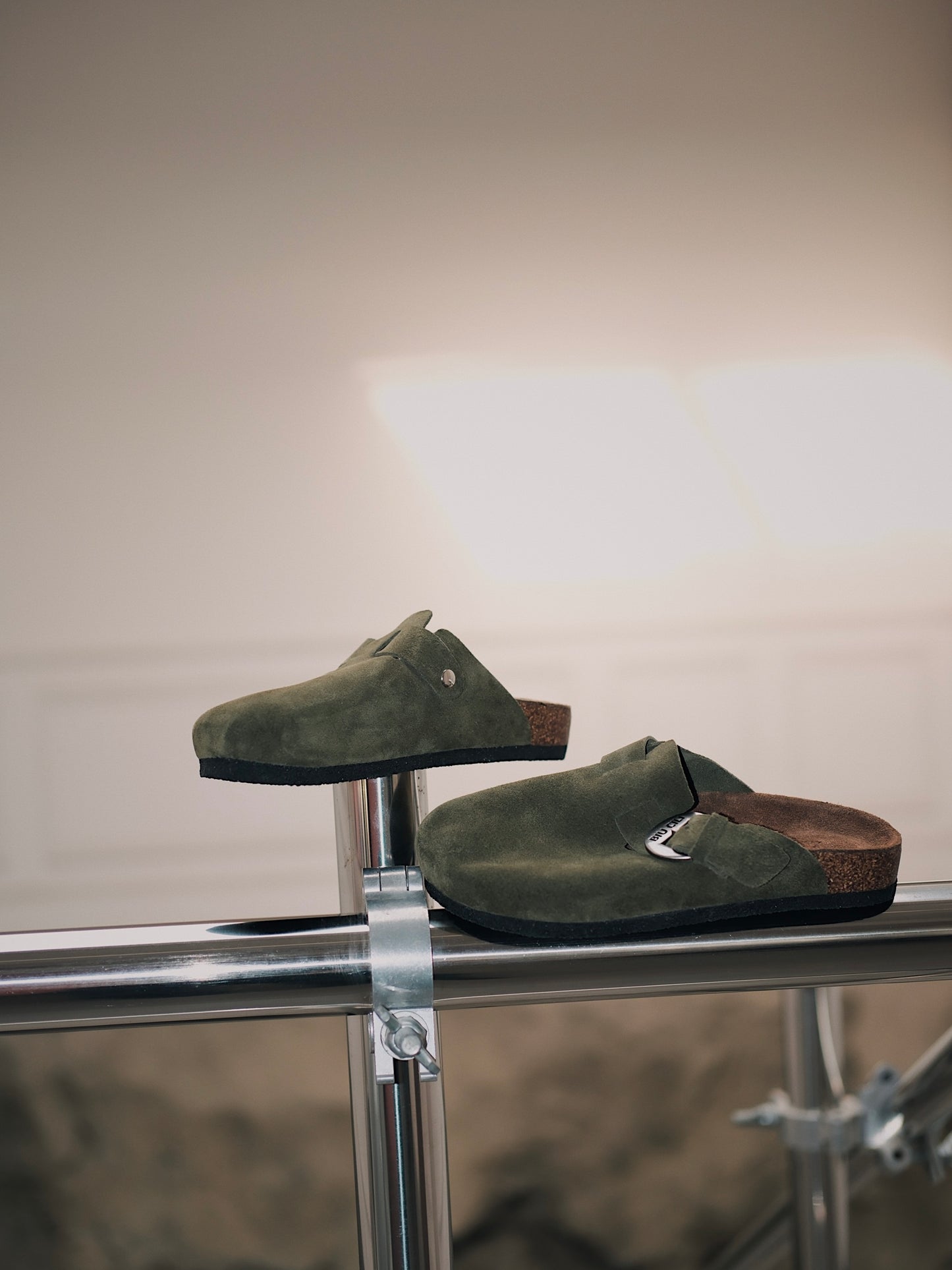 "Moss and Cloud" Soft Footbed Suede Leather Clogs Supreme Comfort Sandals