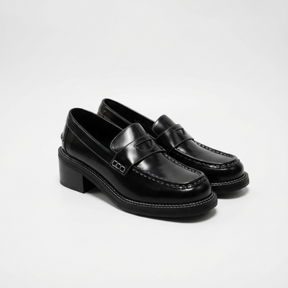 Gentlewoman 3.0 Women's Asymmetric Leather Loafer in Black