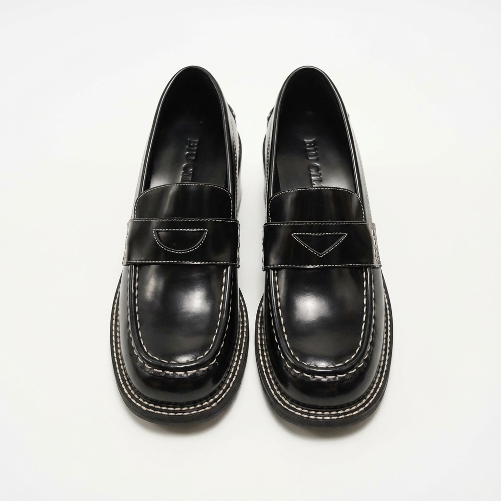 Gentlewoman 3.0 Women's Asymmetric Leather Loafer in Black