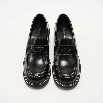 Gentlewoman 3.0 Women's Asymmetric Leather Loafer in Black