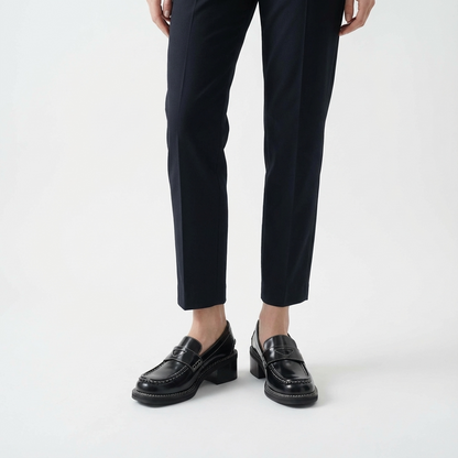 Gentlewoman 3.0 Women's Asymmetric Leather Loafer in Black