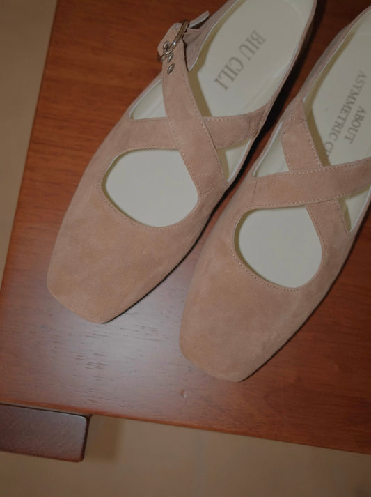 "Ease" Mary Janes Ballet Flats with Cross Straps