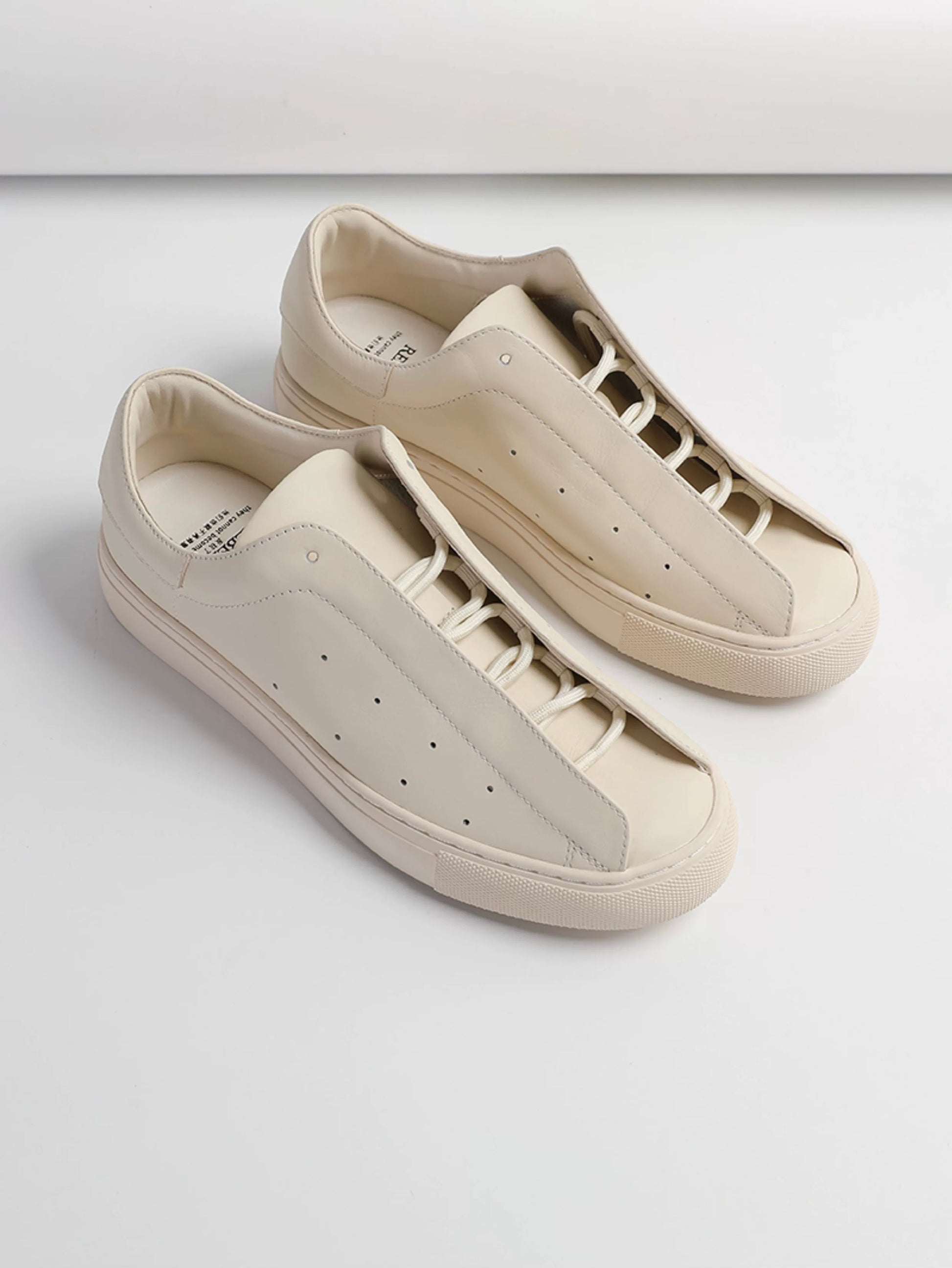 Unisex Retro Leather Sneaker with Removable Zipper