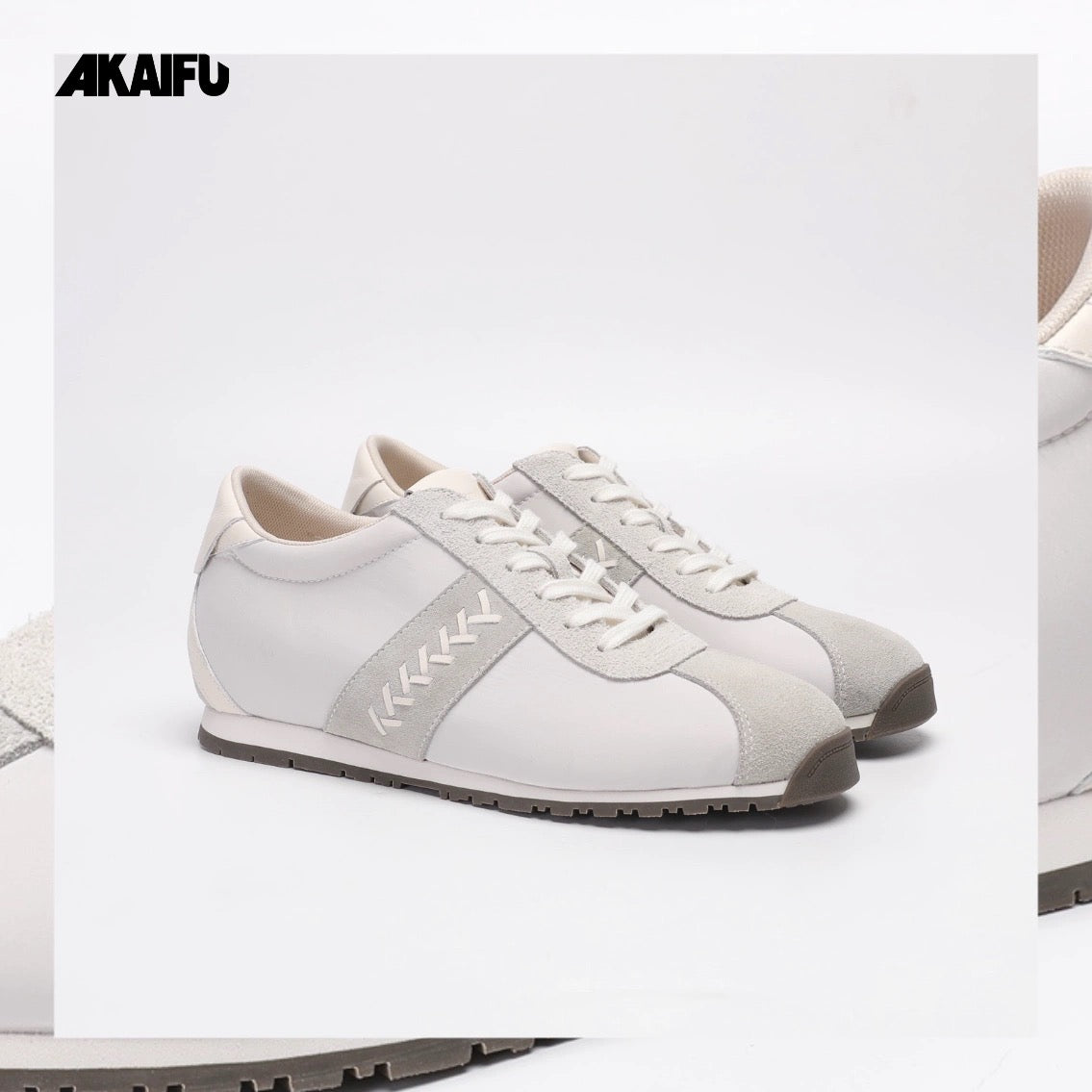 Lace-Up Suede Leather Thin Sole Sneakers with Elevated Insole in Mint Green