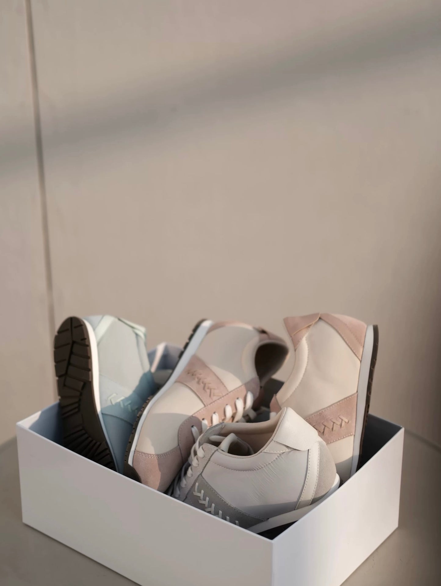 Lace-Up Suede Leather Thin Sole Sneakers with Elevated Insole in Mint Green