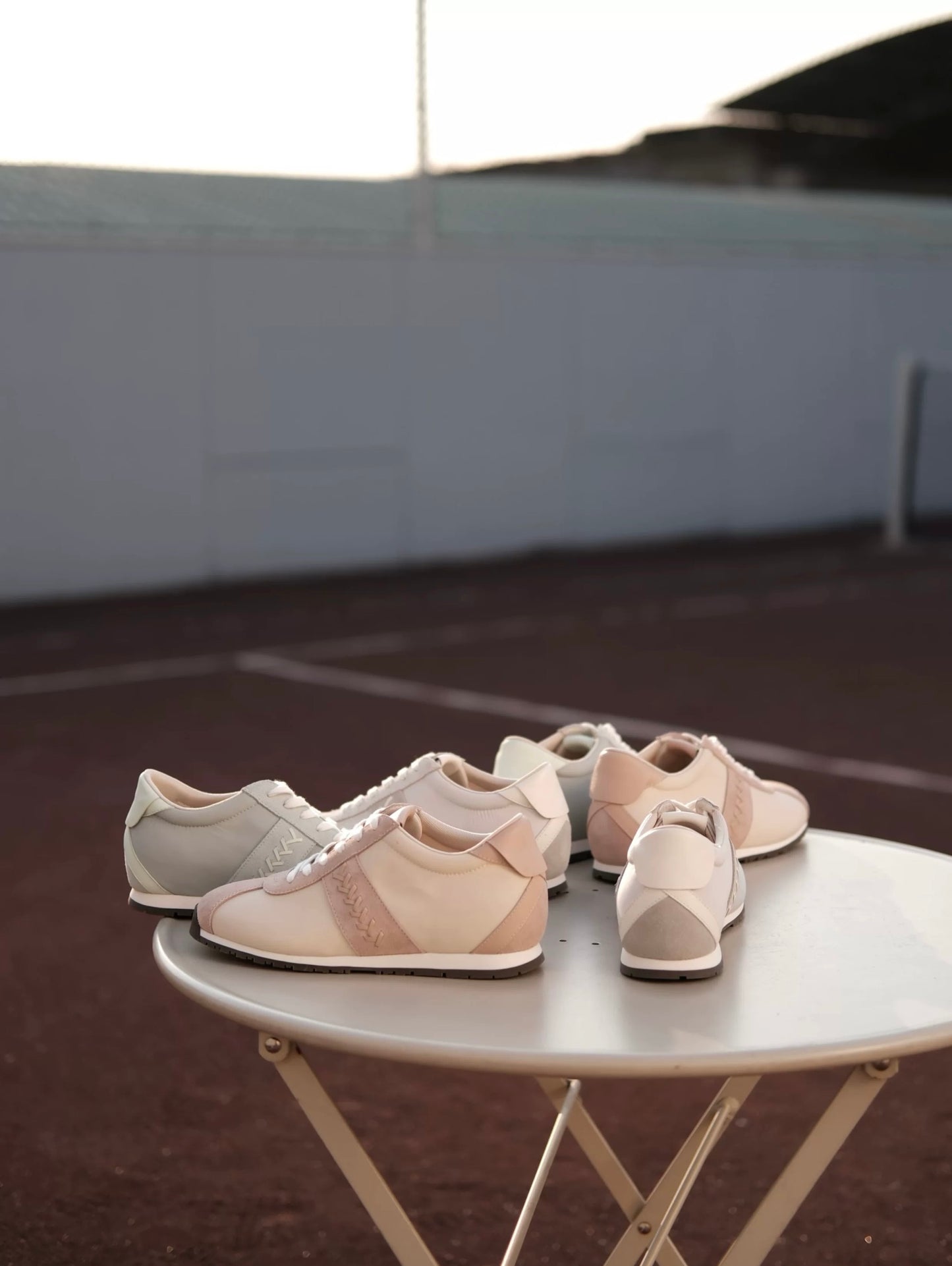 Lace-Up Suede Leather Thin Sole Sneakers with Elevated Insole in Mint Green