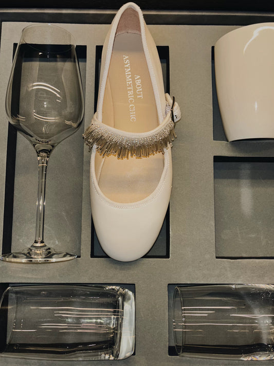 ShyShy Soft Leather Mary Jane Flats with Adjustable Strap