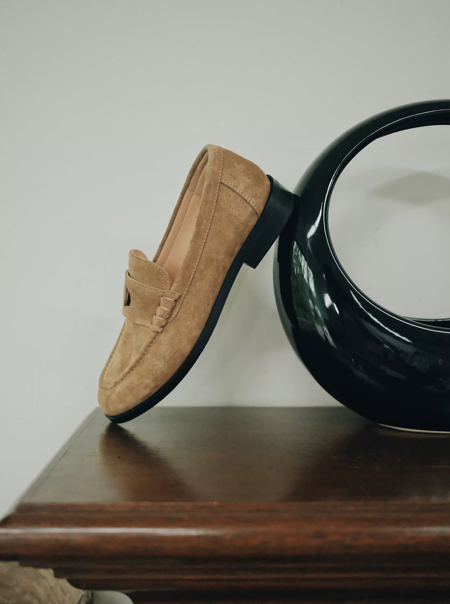 Star & Moon Minimalist Leather Loafers with Asymmetric Details