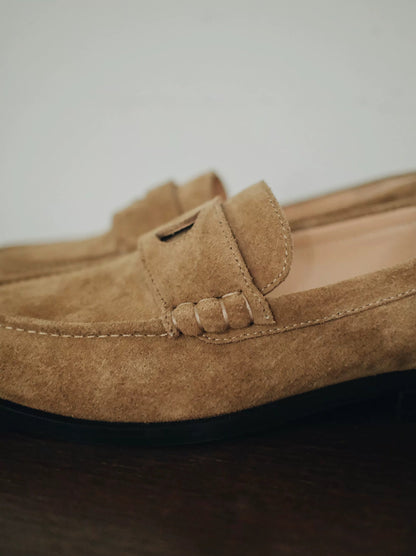 Star & Moon Minimalist Leather Loafers with Asymmetric Details