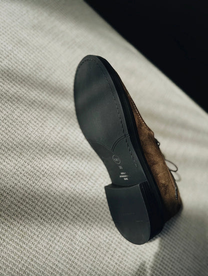 Women's Suede Derby Shoes with Hand-Women Details