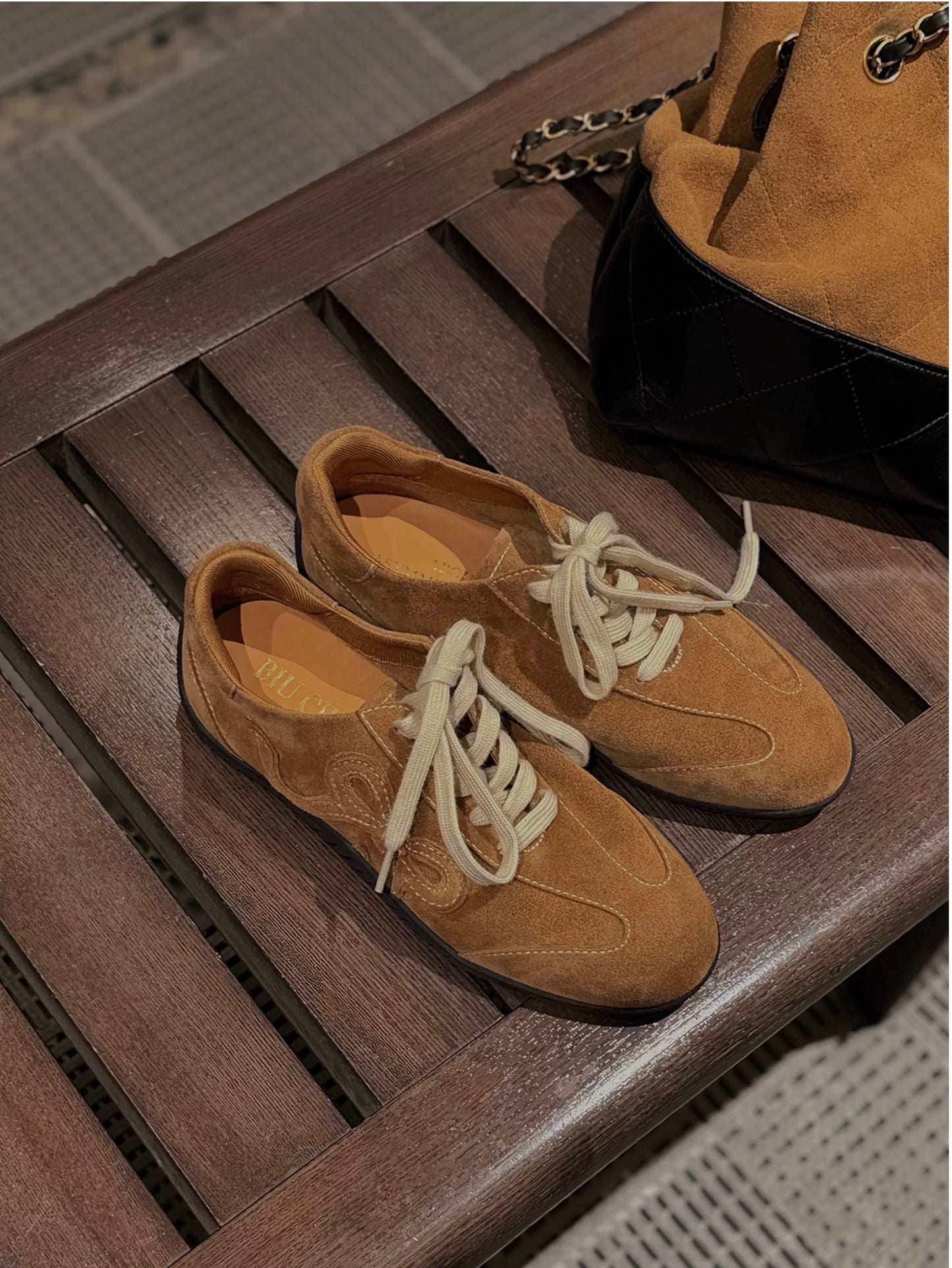 Women's Sneakers with Bow Detail in Khaki