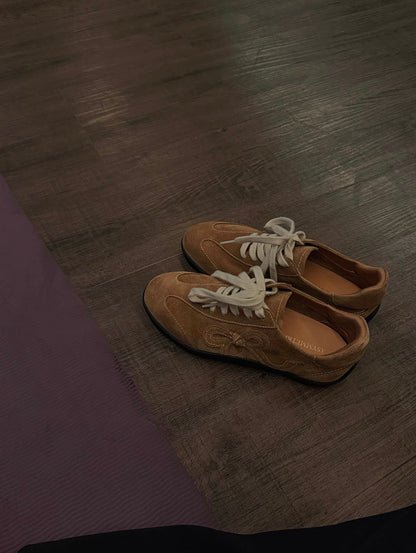 Women's Sneakers with Bow Detail in Khaki