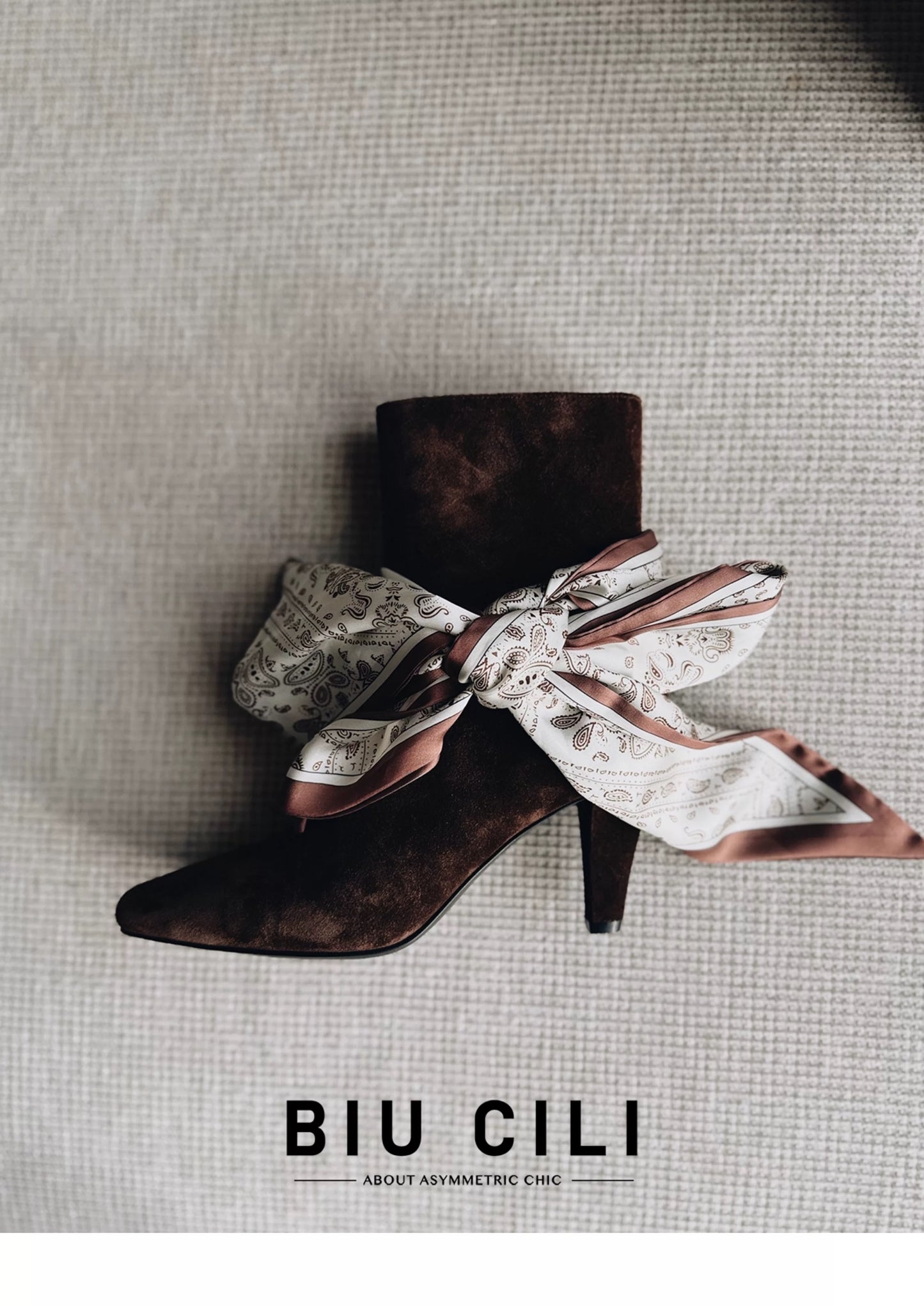 "Vesper" Women’s Dark Brown Suede Ankle Boots with Asymmetric Zipper