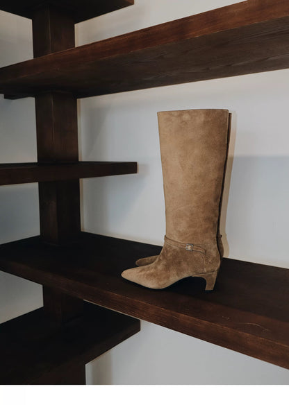 Women’s Suede Knee-High Boots with Heel