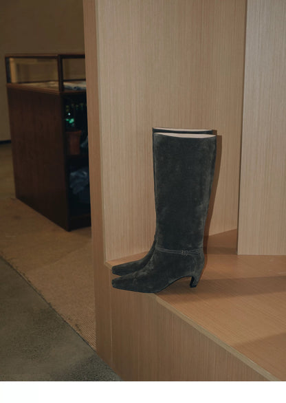 Women’s Suede Knee-High Boots with Heel