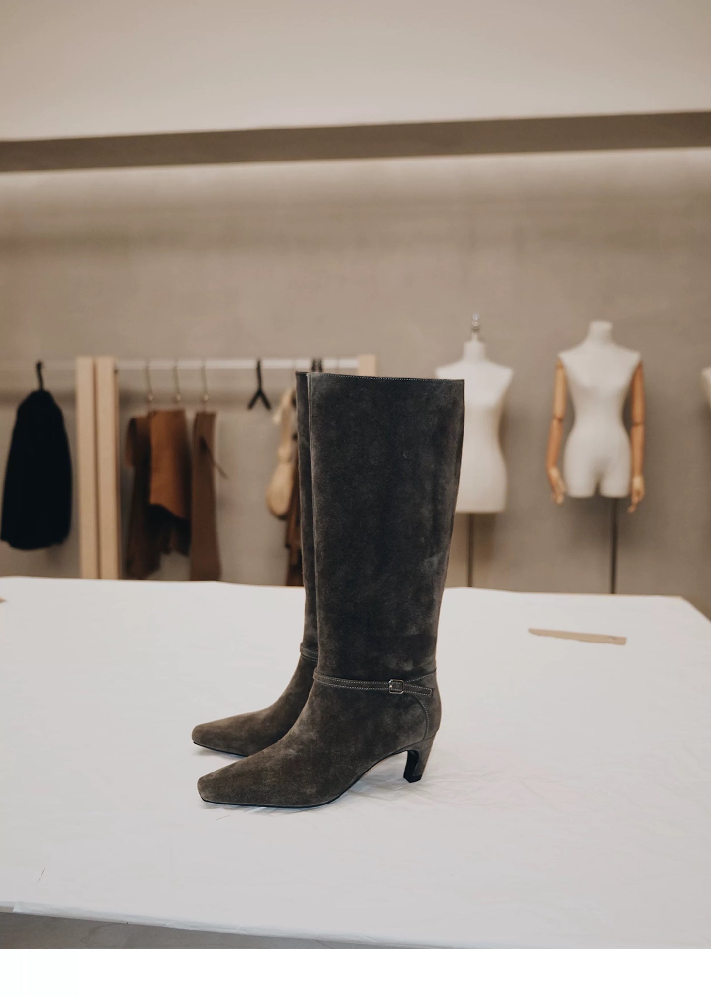 Women’s Suede Knee-High Boots with Heel