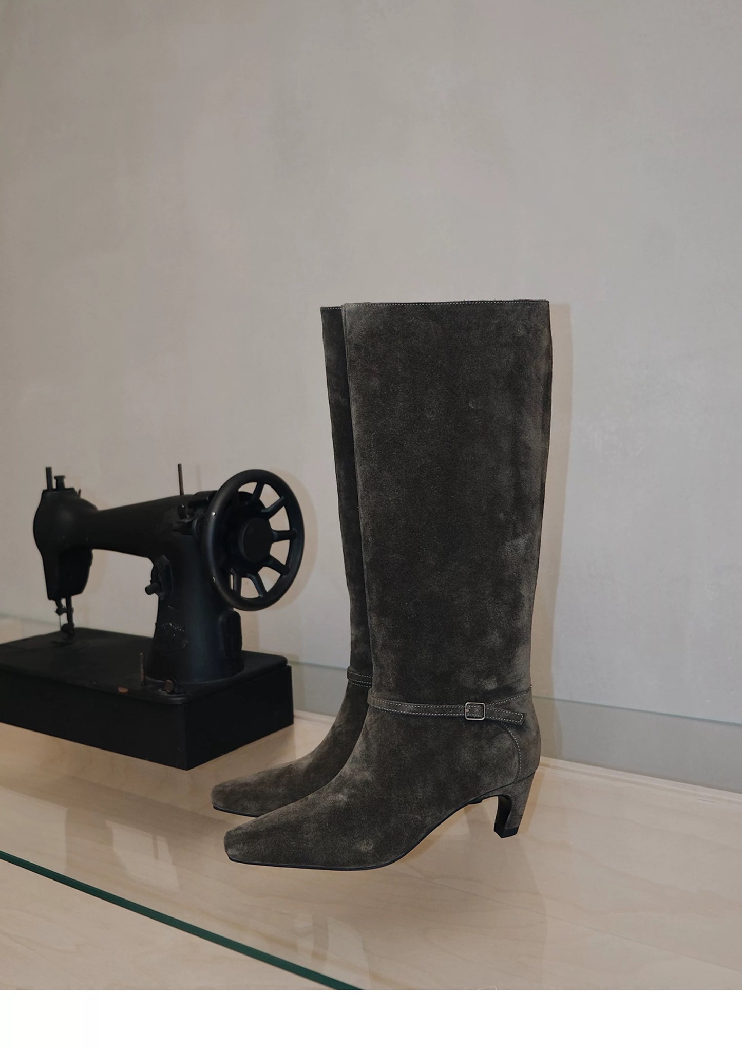 Women’s Suede Knee-High Boots with Heel