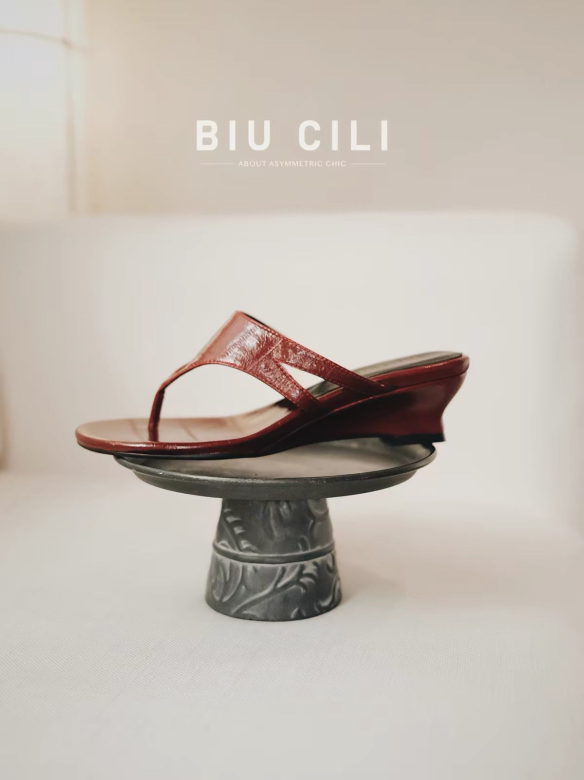 Summer Leather Wedge Heel Sandals