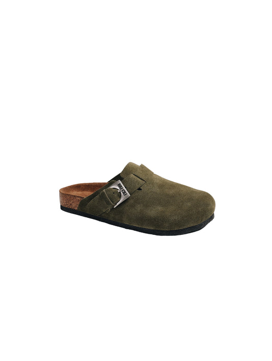 "Moss and Cloud" Soft Footbed Suede Leather Clogs Supreme Comfort Sandals
