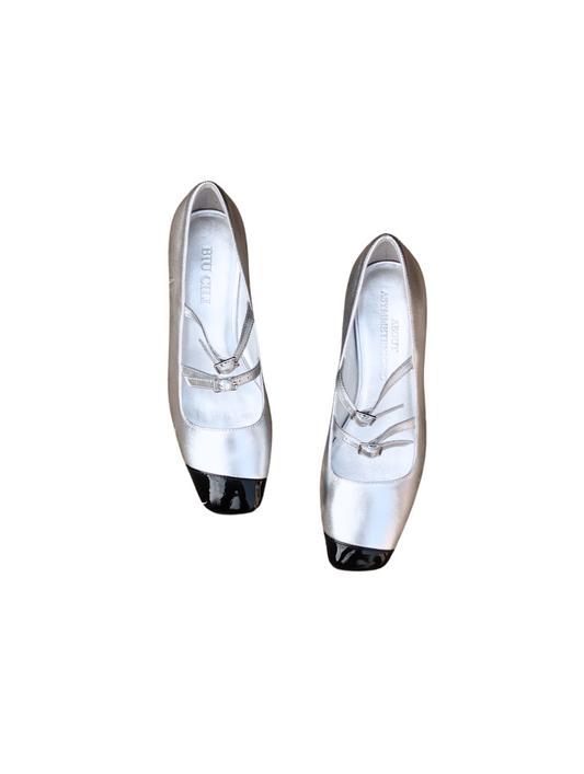 "Golden Era" Women's Asymmetric Square Toe Mary Janes